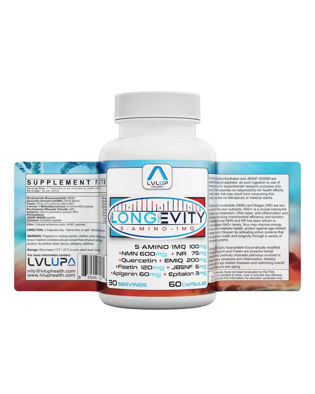 Longevity 5-Amino 1MQ+ NMN + NR | LVLUP Health