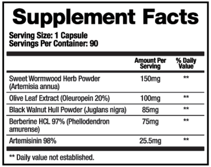 BioMatrix Para-X (formerly Paracid-X) — Supplement Facts panel