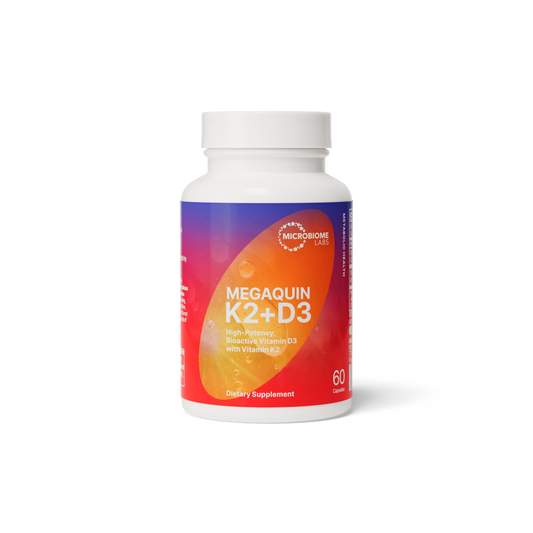 Microbiome Labs Megaquin K2+D3 — 60 capsules product packaging