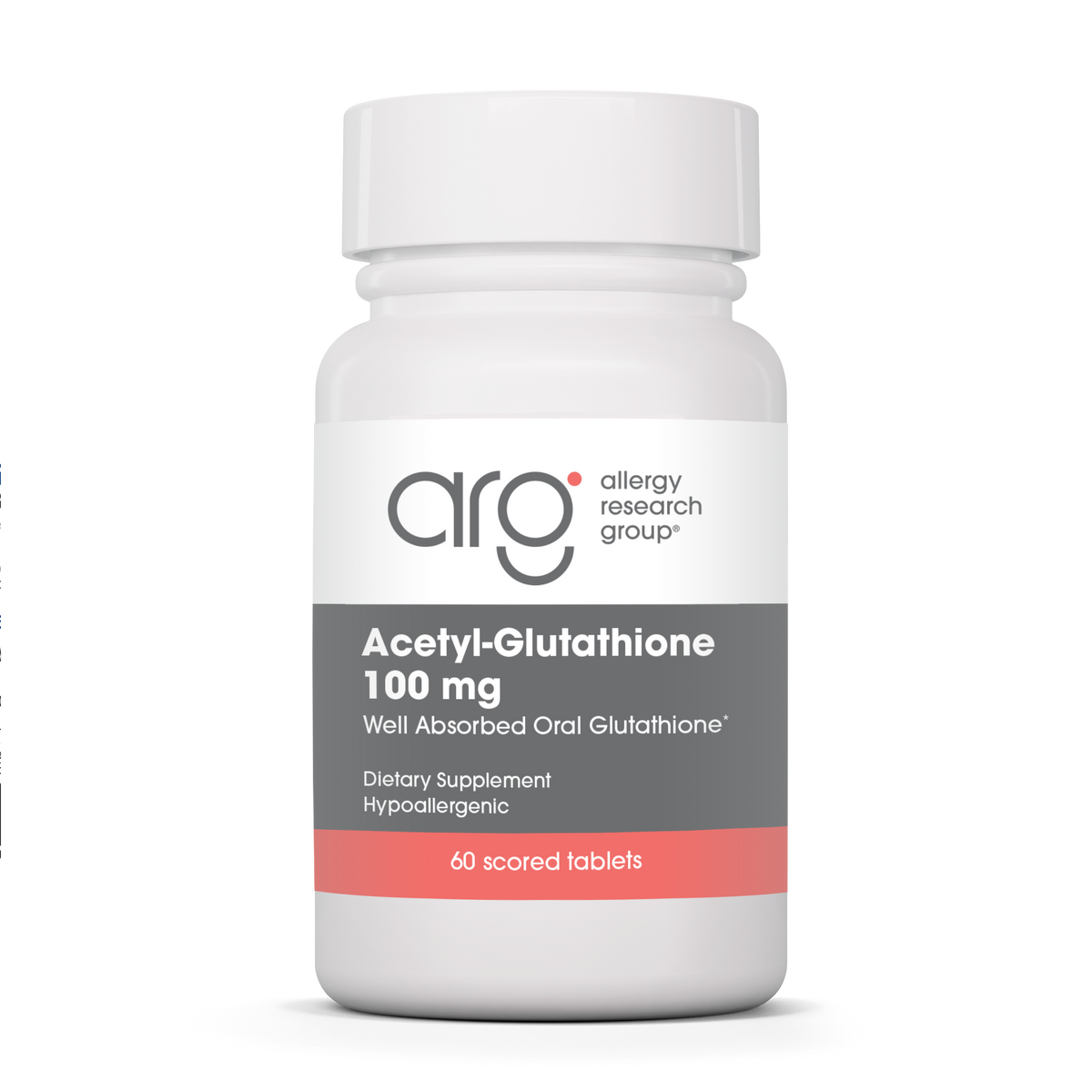 Acetyl-Glutathione 100 mg — Allergy Research Group product packaging