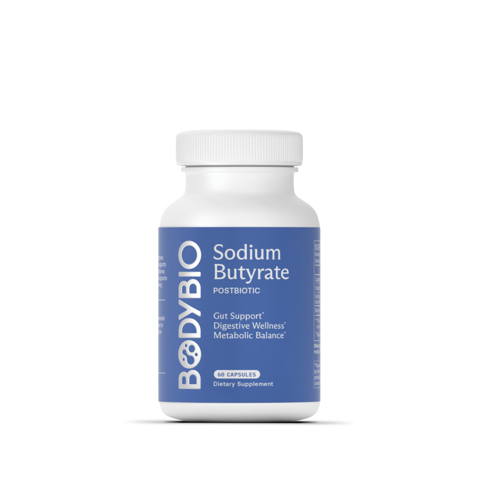 BodyBio Sodium Butyrate Postbiotic — 60 capsules product packaging