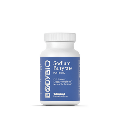 BodyBio Sodium Butyrate Postbiotic — 60 capsules product packaging