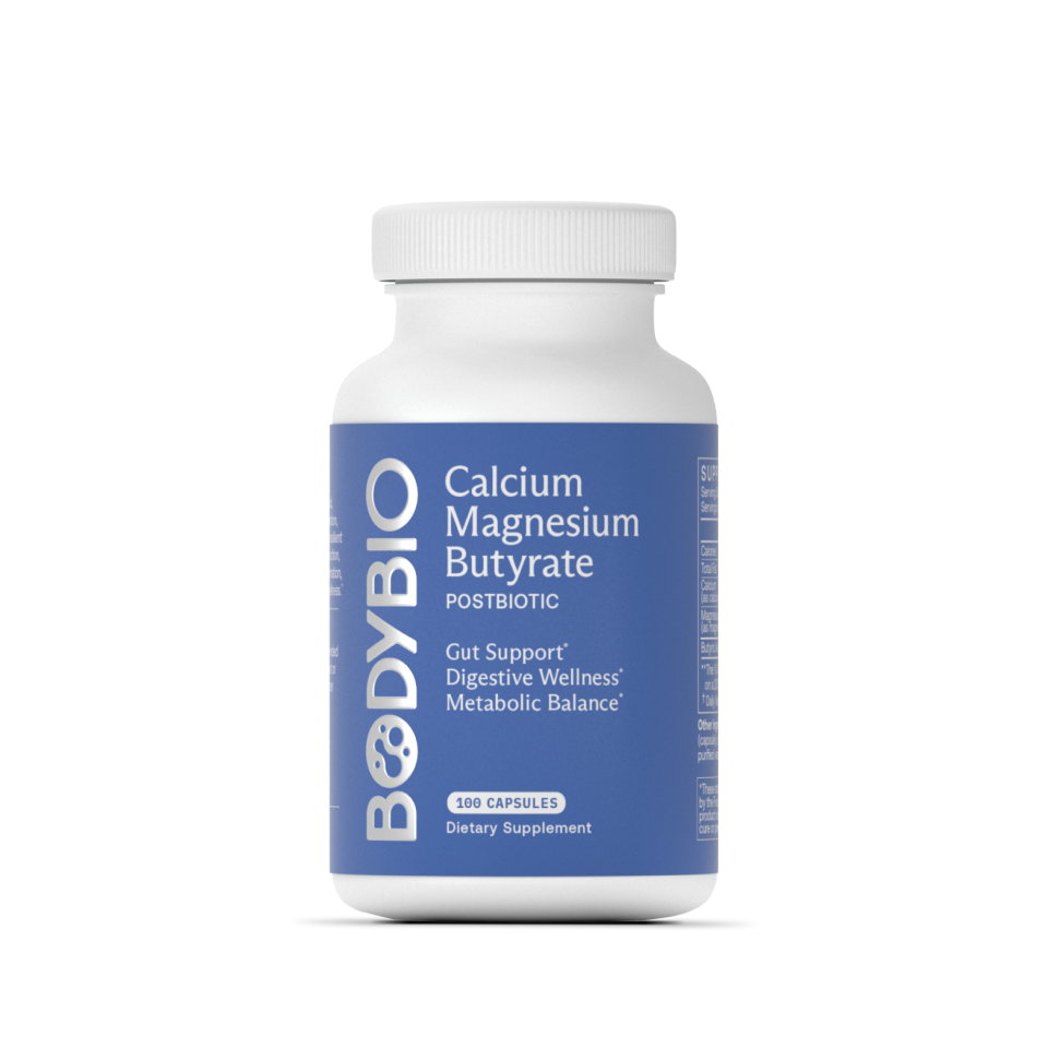 BodyBio Calcium/Magnesium Butyrate — 100 capsules product packaging
