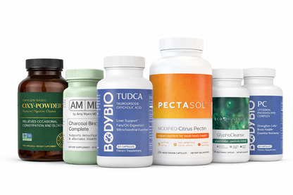 Mold and Toxin Detox bundle showing six supplement containers