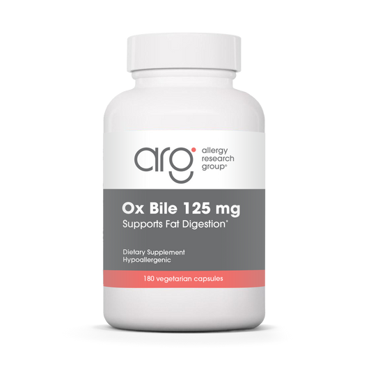 Ox Bile 125 mg — Allergy Research Group product packaging